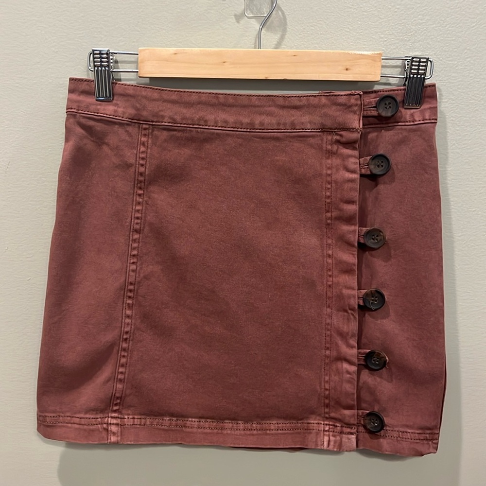 Altar’d State Button-Front Mini Skirt Size Small
